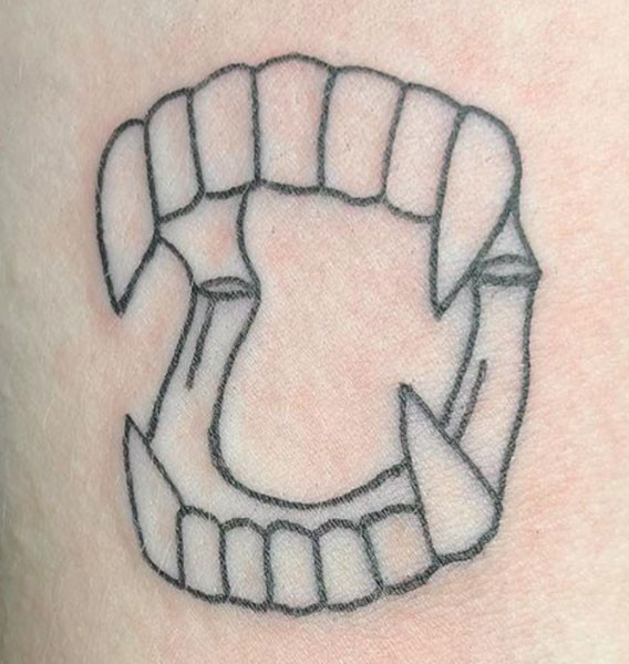 Top 20 Vampire Fangs Tattoos  Littered With Garbage  Littered With Garbage